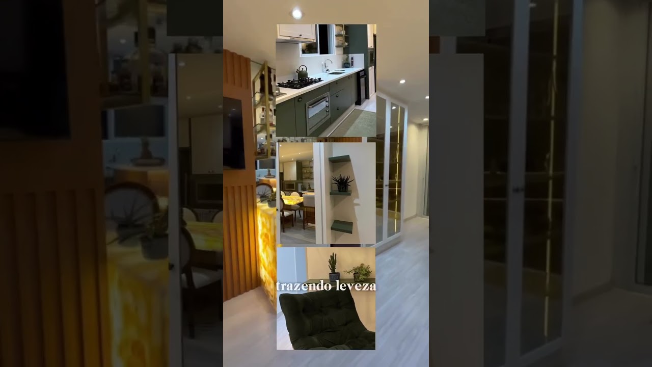 Capa do vídeo da cozinha integrada com verde e amadeirado da ILF